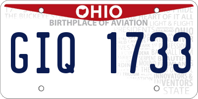 OH license plate GIQ1733