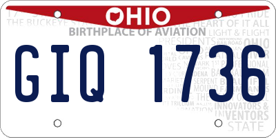 OH license plate GIQ1736