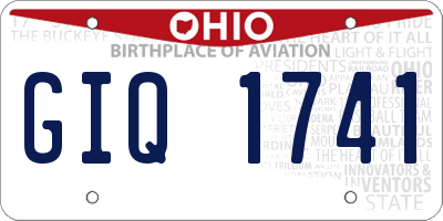 OH license plate GIQ1741