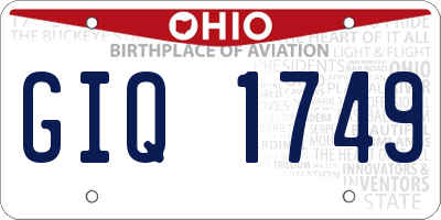 OH license plate GIQ1749
