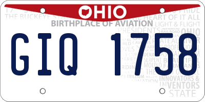 OH license plate GIQ1758
