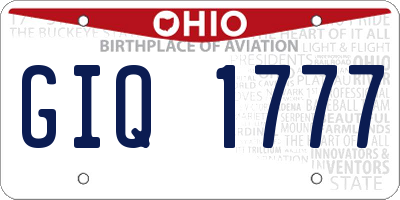 OH license plate GIQ1777