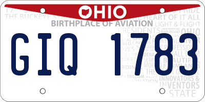 OH license plate GIQ1783