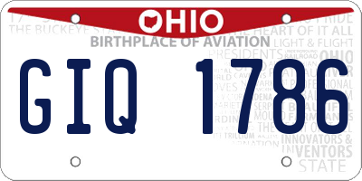 OH license plate GIQ1786
