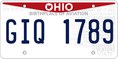 OH license plate GIQ1789