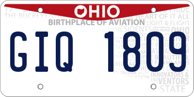 OH license plate GIQ1809