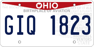 OH license plate GIQ1823