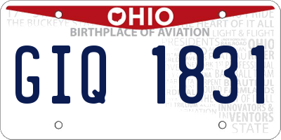 OH license plate GIQ1831