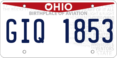 OH license plate GIQ1853