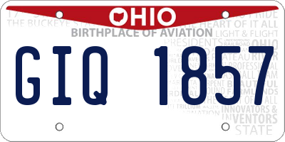 OH license plate GIQ1857