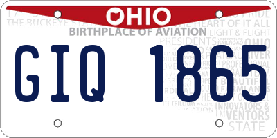 OH license plate GIQ1865