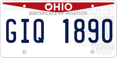 OH license plate GIQ1890