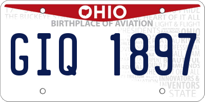 OH license plate GIQ1897