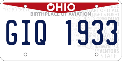 OH license plate GIQ1933