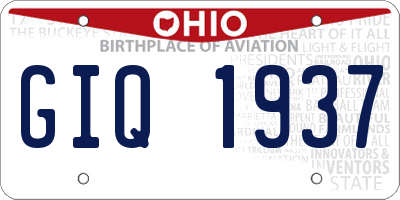 OH license plate GIQ1937