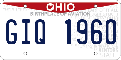 OH license plate GIQ1960