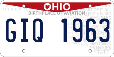 OH license plate GIQ1963