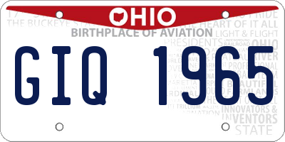 OH license plate GIQ1965