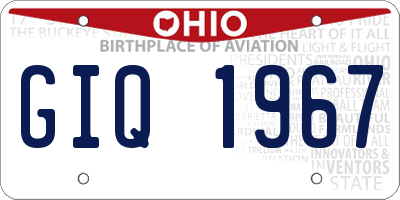 OH license plate GIQ1967
