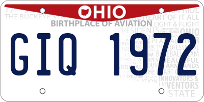OH license plate GIQ1972