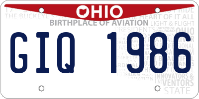 OH license plate GIQ1986