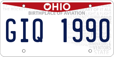 OH license plate GIQ1990