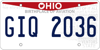 OH license plate GIQ2036