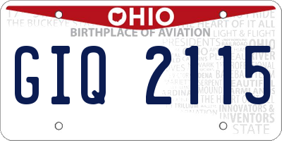 OH license plate GIQ2115