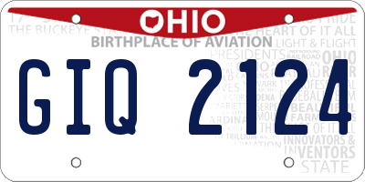 OH license plate GIQ2124