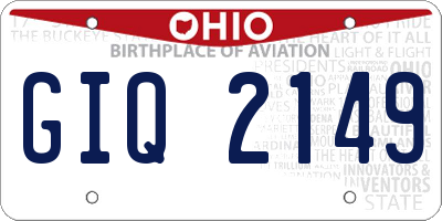 OH license plate GIQ2149