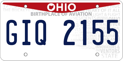 OH license plate GIQ2155