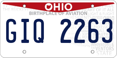 OH license plate GIQ2263