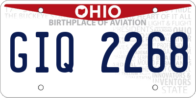 OH license plate GIQ2268