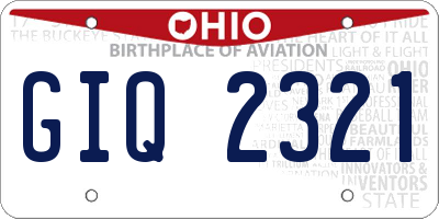 OH license plate GIQ2321