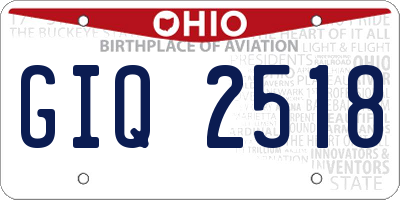 OH license plate GIQ2518