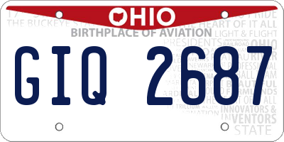 OH license plate GIQ2687