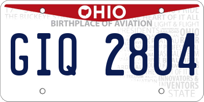 OH license plate GIQ2804