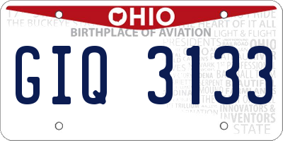 OH license plate GIQ3133