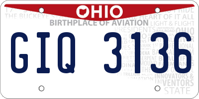 OH license plate GIQ3136