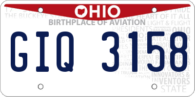 OH license plate GIQ3158