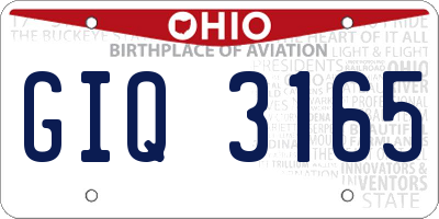 OH license plate GIQ3165