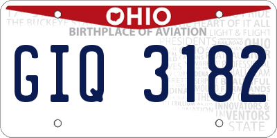 OH license plate GIQ3182