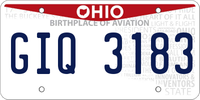 OH license plate GIQ3183