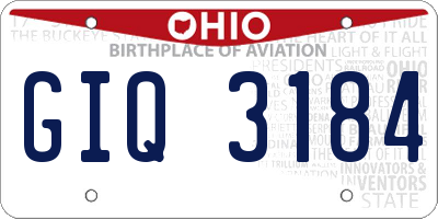 OH license plate GIQ3184