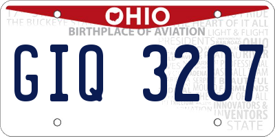 OH license plate GIQ3207