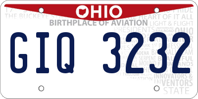 OH license plate GIQ3232