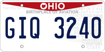OH license plate GIQ3240