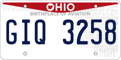 OH license plate GIQ3258