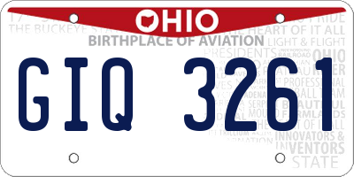 OH license plate GIQ3261
