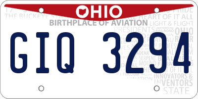 OH license plate GIQ3294